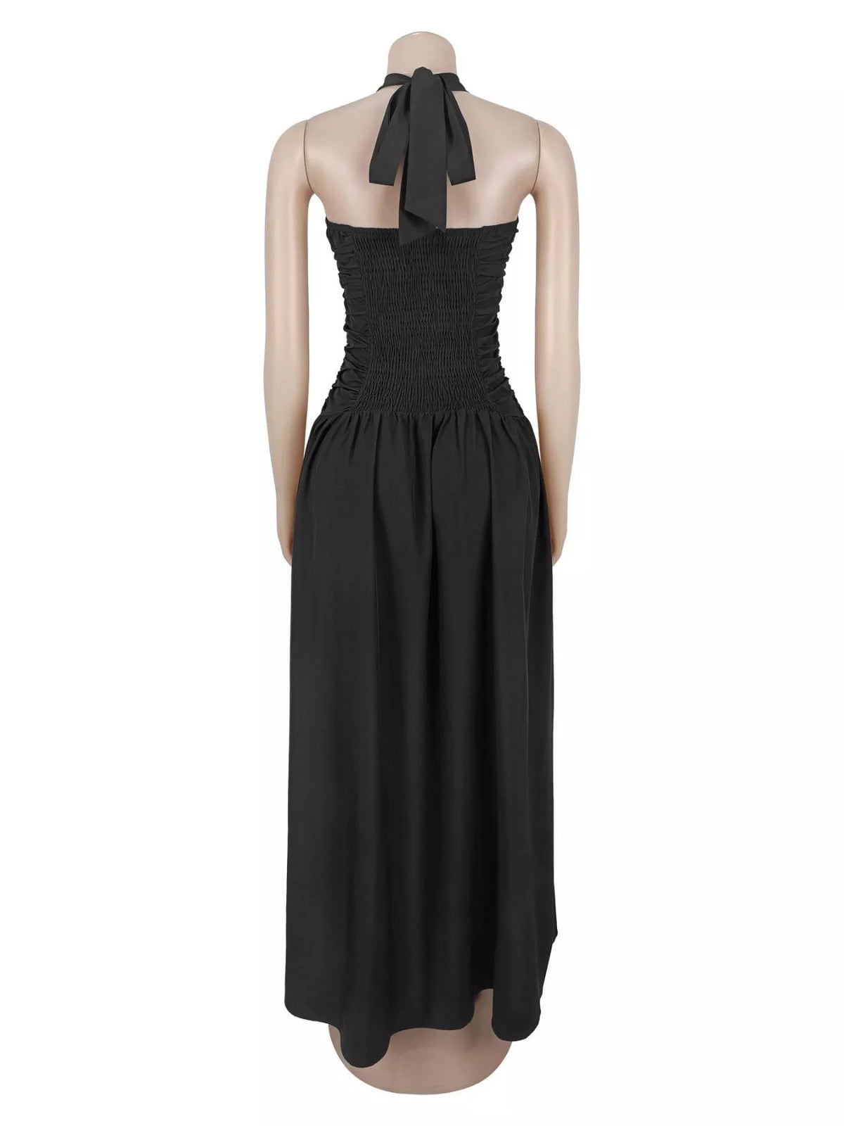 Halter Neck Cut-Out Maxi Dress with Front Slit