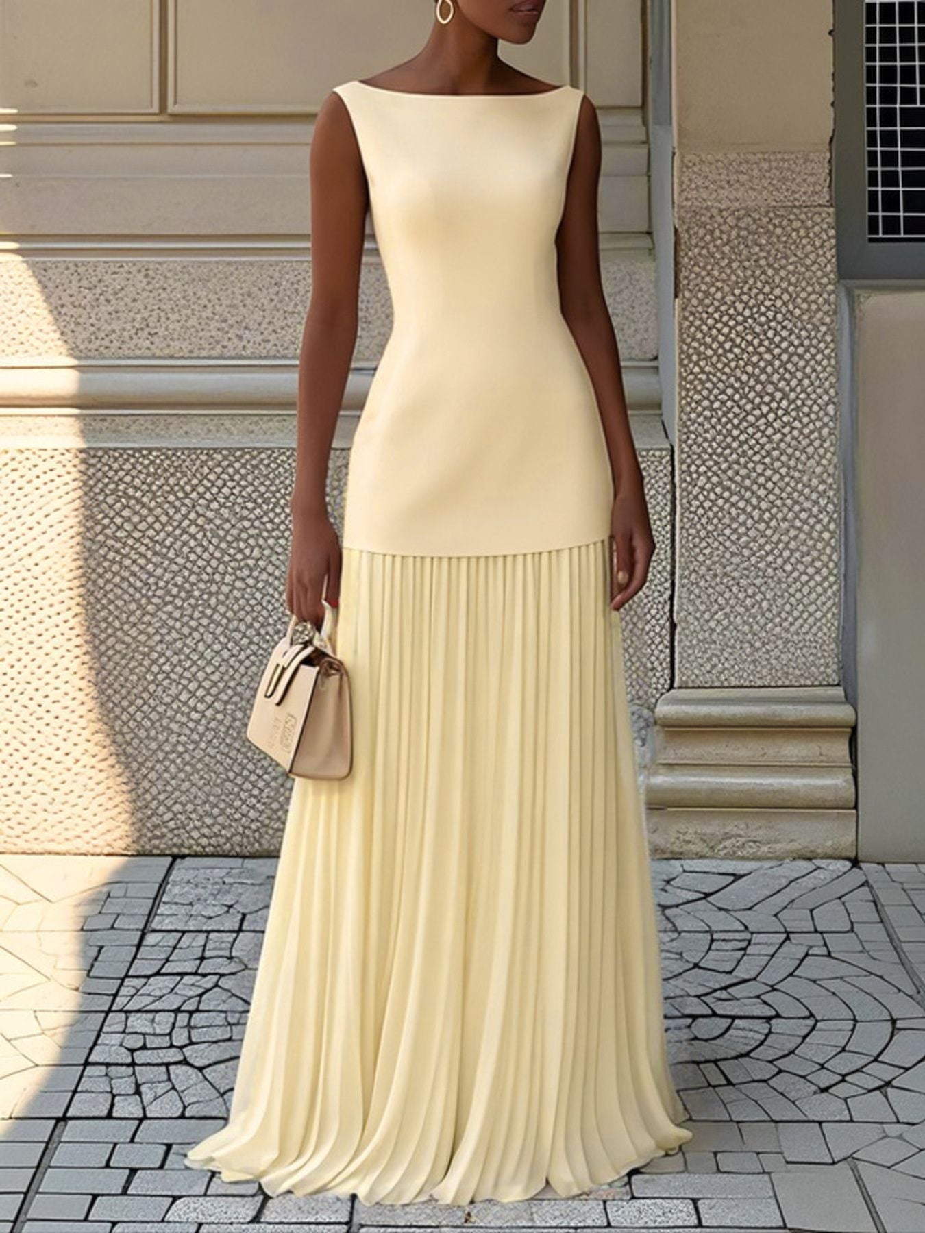 Full Size Sleeveless Top and Pleated Maxi Skirt Set Plus Size