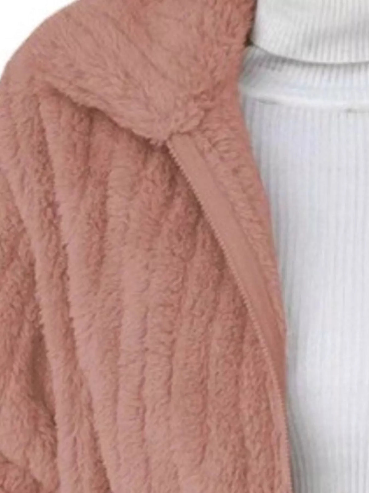 Full Size Faux Fur Zip-Up Outerwear Plus Size