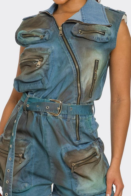 Zipper Utility Romper