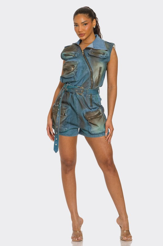 Zipper Utility Romper