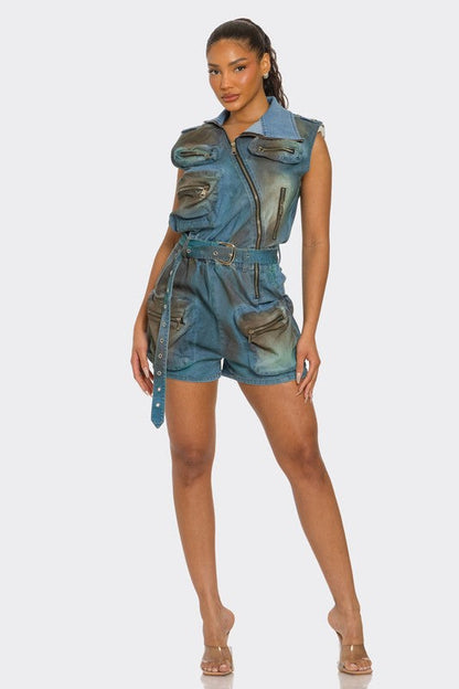 Zipper Utility Romper