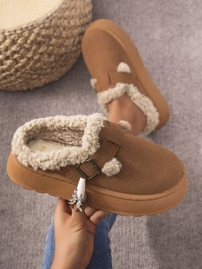 Fuzzy Platform Slippers