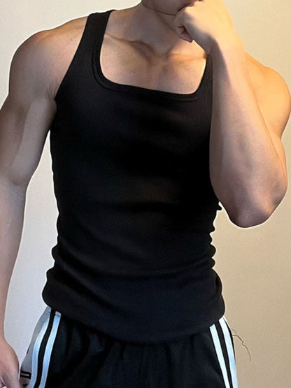 Men's Square Neck Wide Strap Tank