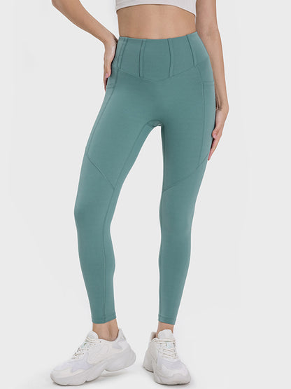 Pocketed High Waist Active Leggings - MONLANE