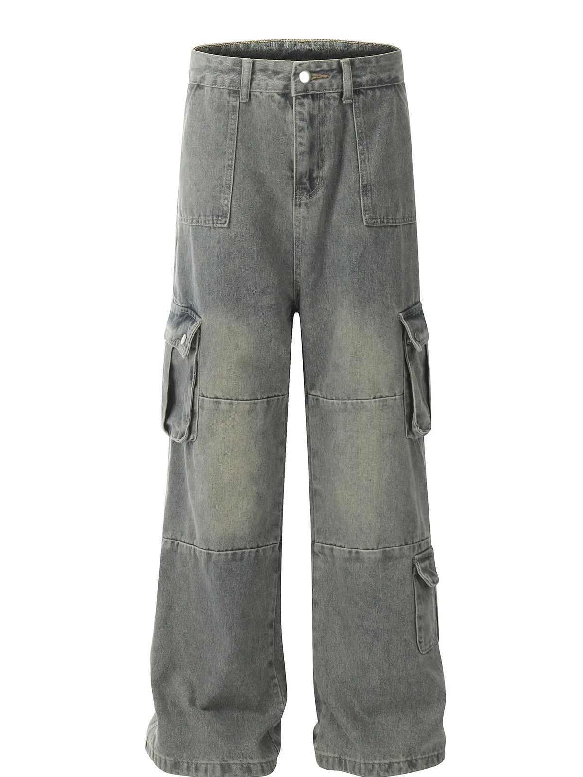 Men's Vintage Washed Cargo Denim Jeans