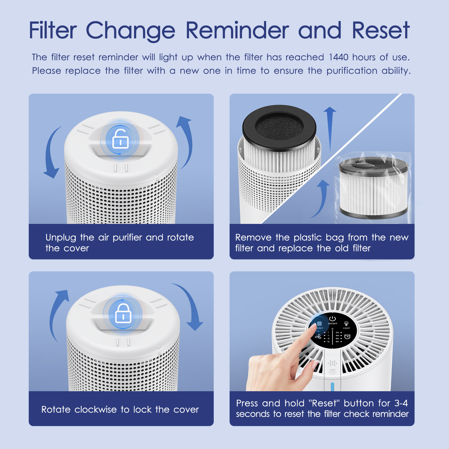 Air Purifier Cleaner HEPA Filter
