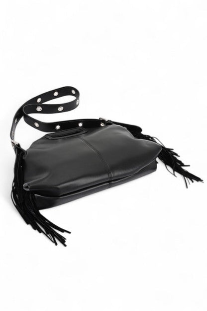 Leather Fringe Convertible Shoulder Bag