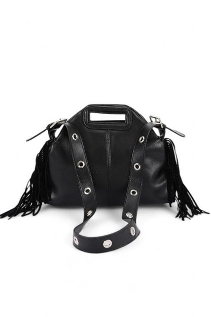 Leather Fringe Convertible Shoulder Bag