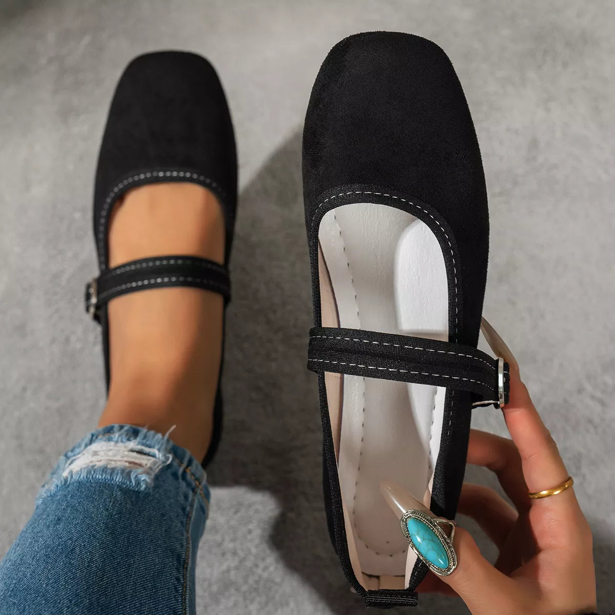Square Toe Slip-Ons