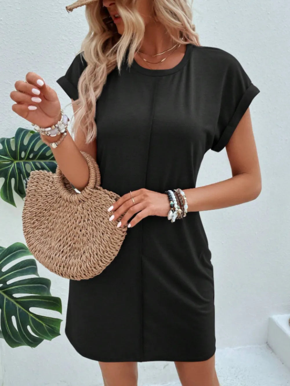 Short Sleeve Mini Tee Dress