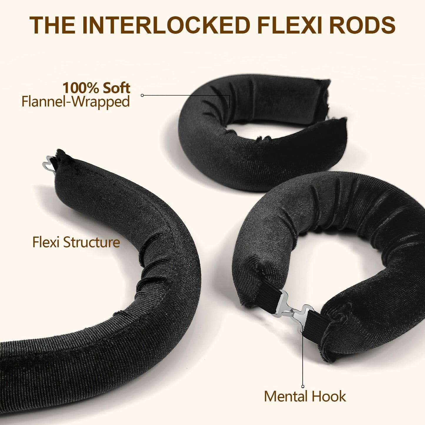 Overnight Heatless Hair Curler-Black