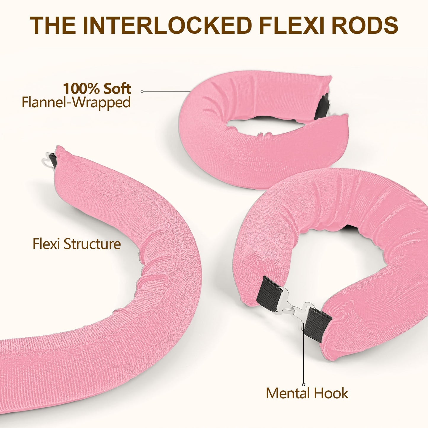 Overnight Heatless Hair Curler-Pink
