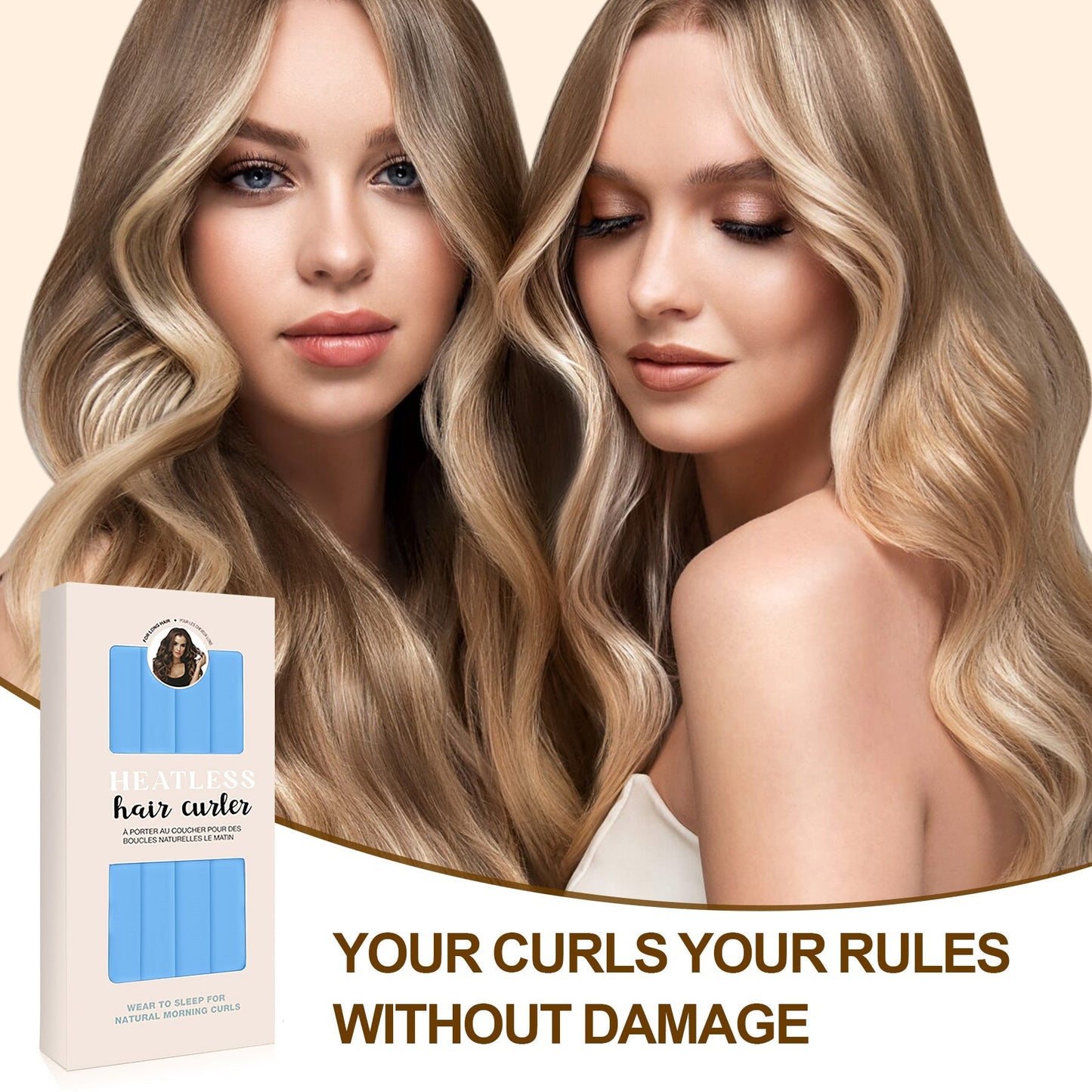 Overnight Heatless Hair Curler-Blue