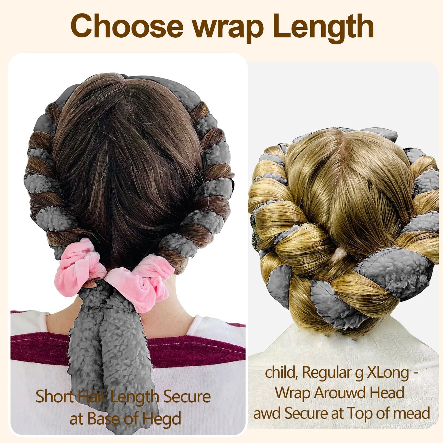 Satin heatless hair curler-Grey