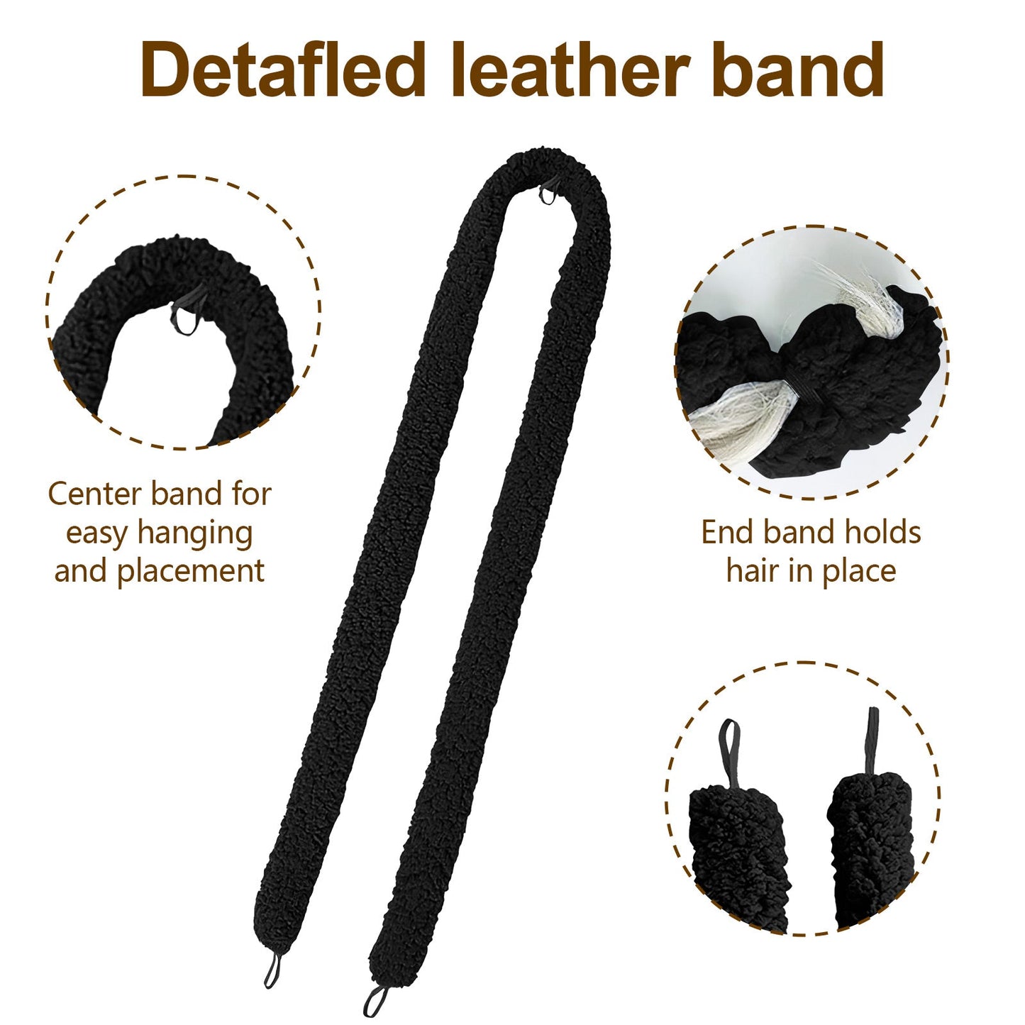 Satin Heatless Hair Curler=Black