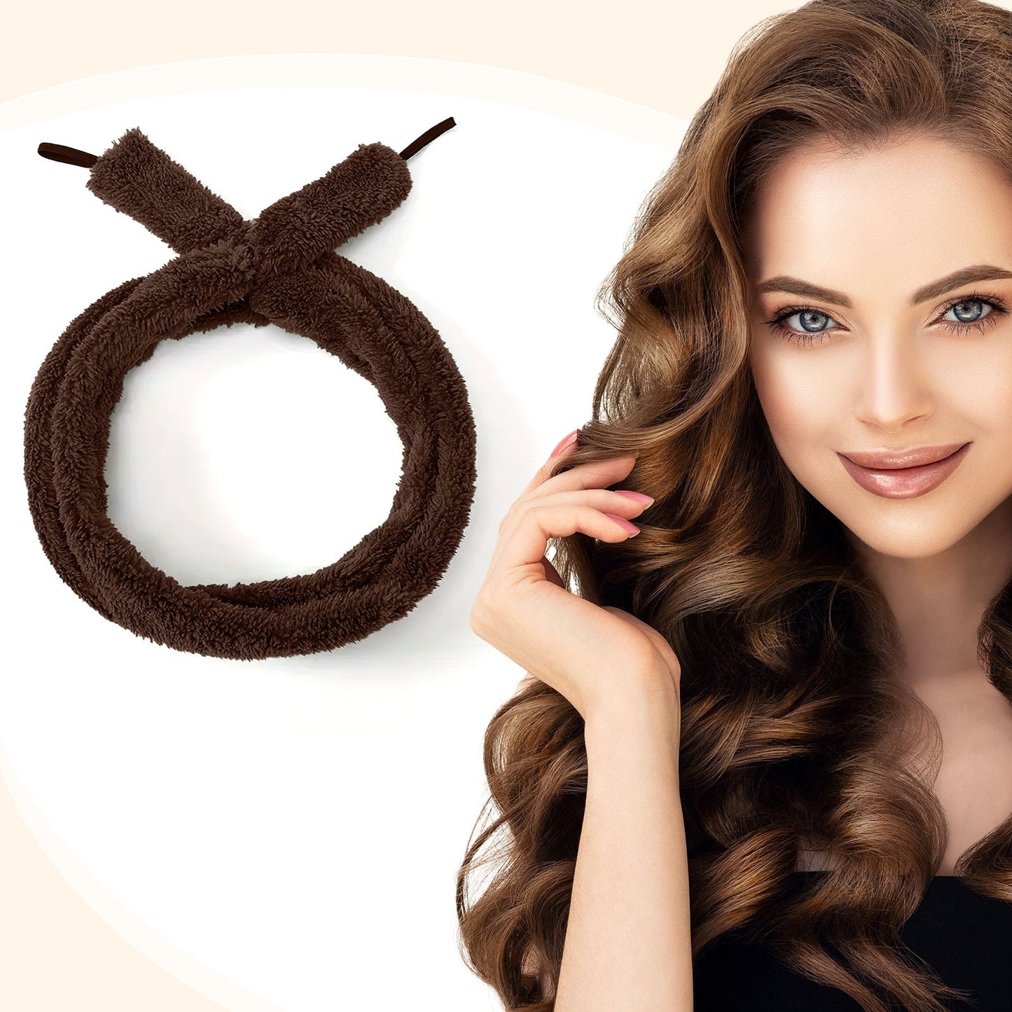 Satin heatless hair curler - Brown