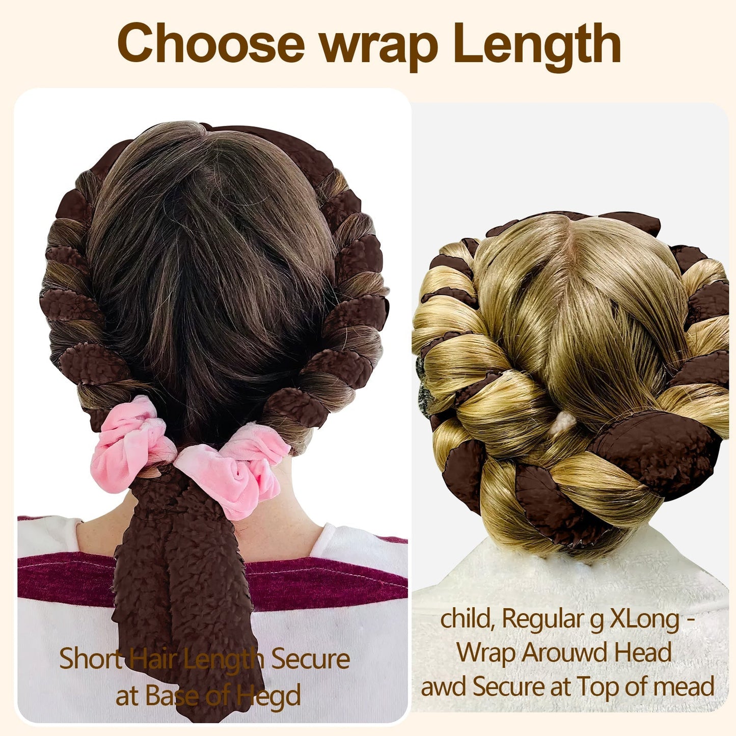 Satin heatless hair curler - Brown
