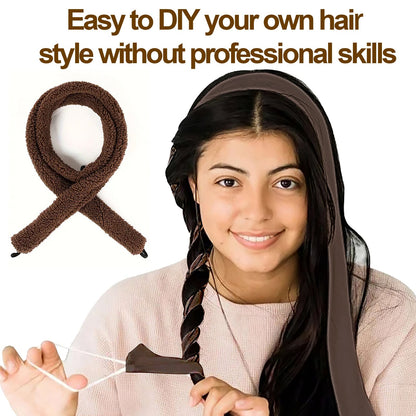 Satin heatless hair curler - Brown