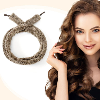 Satin heatless hair curler - Light Brown
