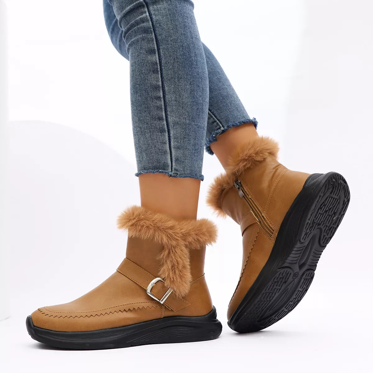Faux Fur Lined Winter Ankle Boots