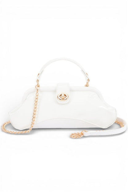 Push Lock Top Handle Convertible Clutch