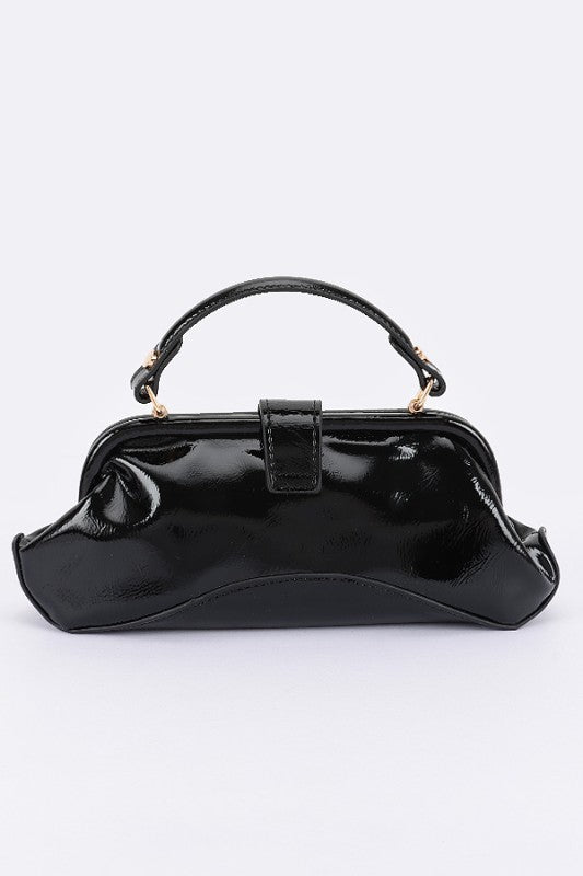 Push Lock Top Handle Convertible Clutch