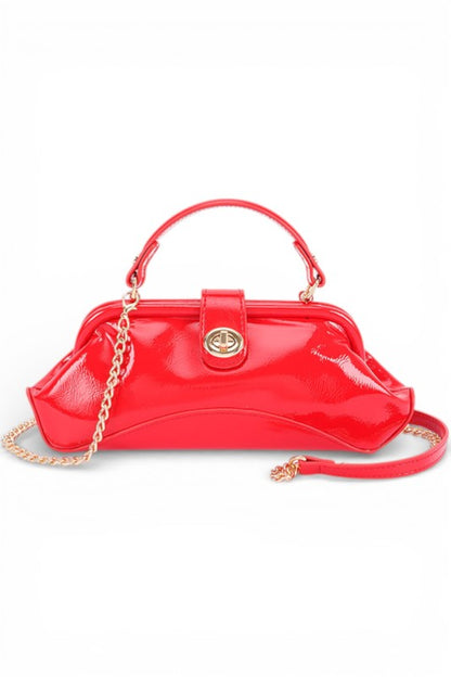 Push Lock Top Handle Convertible Clutch