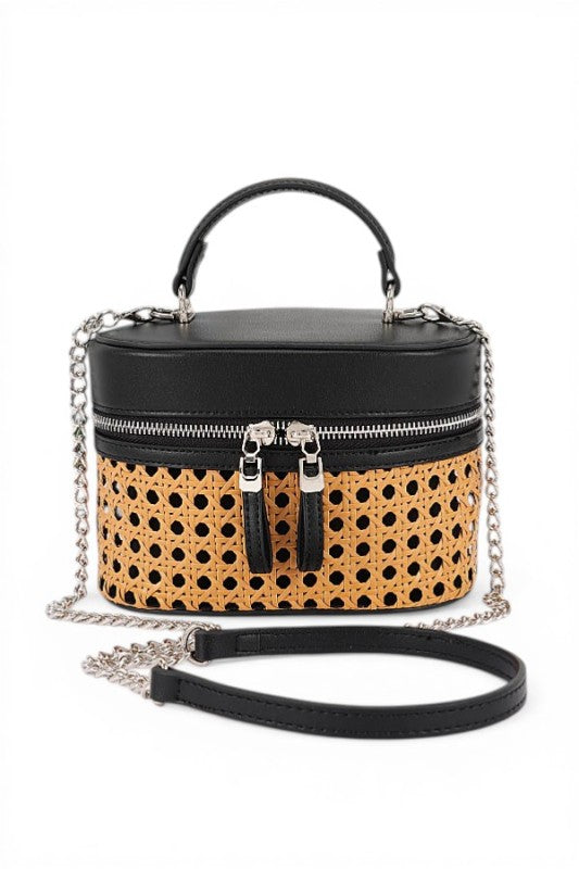 Peforated Bamboo  Vanity Case Convertible Bag