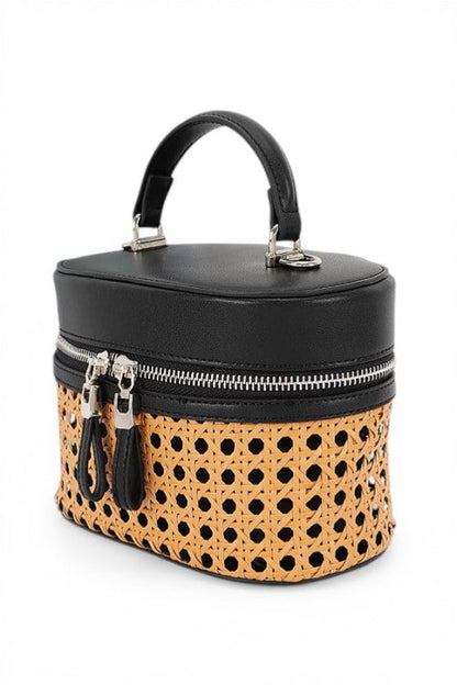 Peforated Bamboo  Vanity Case Convertible Bag