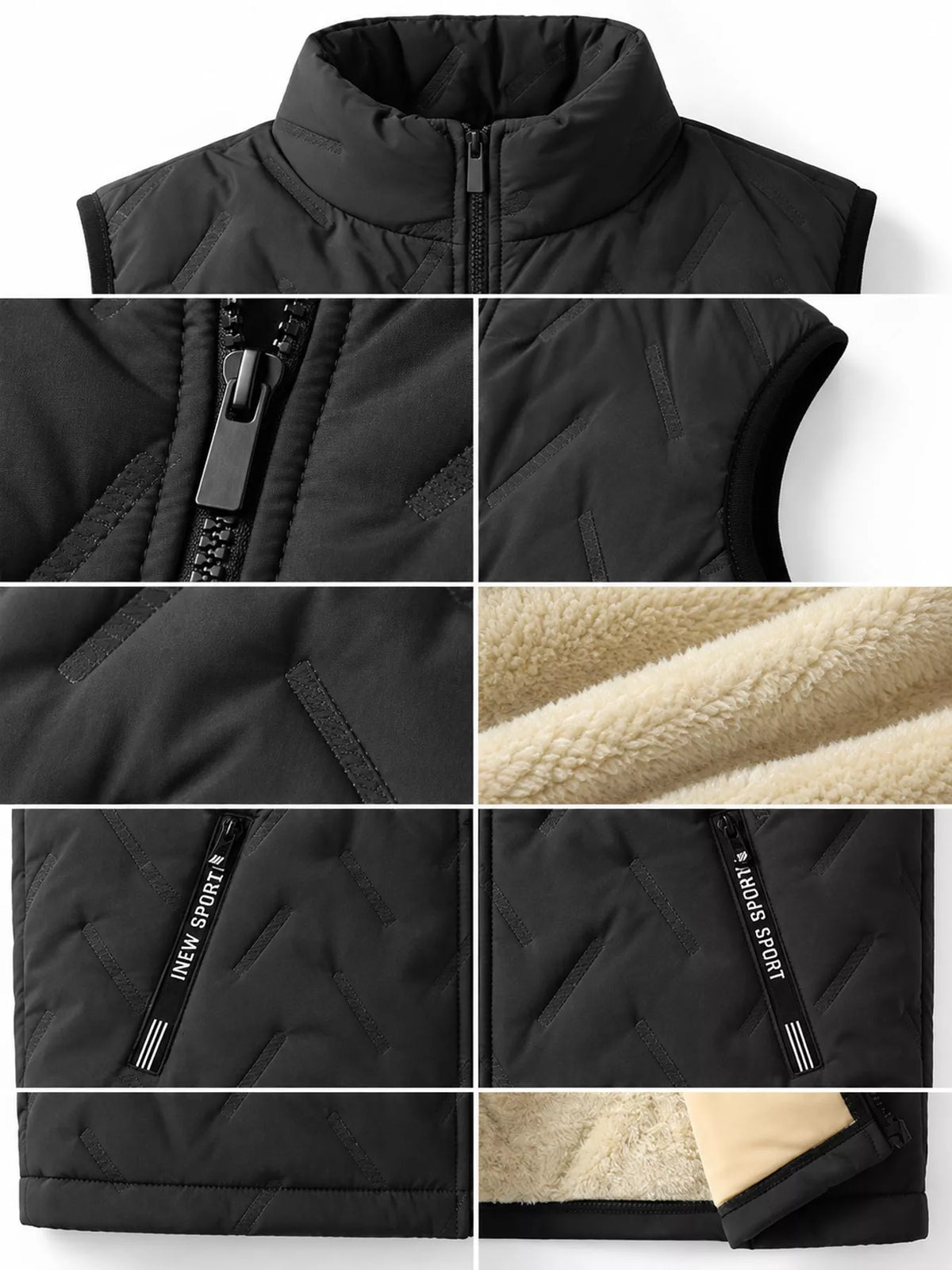 Men's fleece-lined quilted vest, view 10