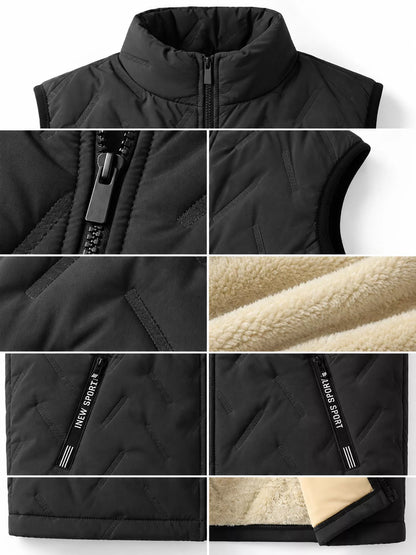 Men's fleece-lined quilted vest, view 10