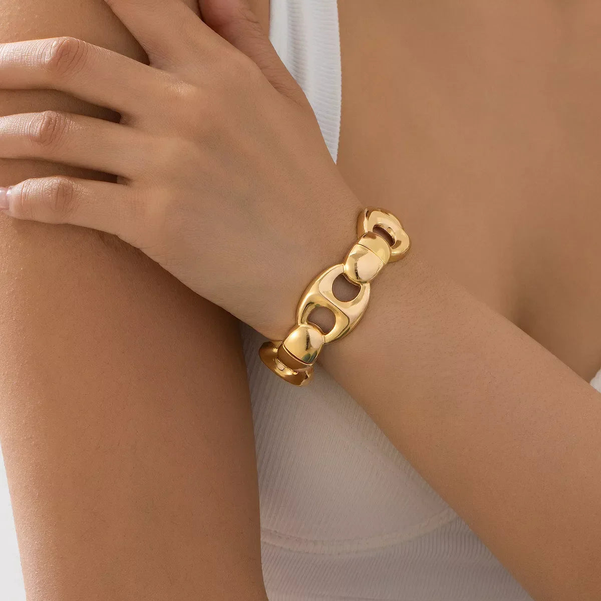18K Gold-Plated Chain Link Bracelet