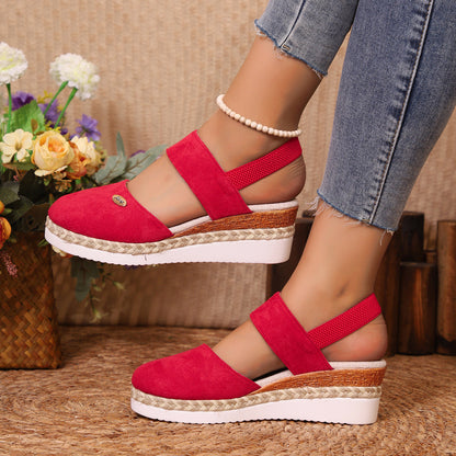 Round Toe Wedge Sandals