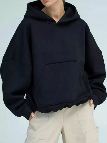Plus size kangaroo pocket hoodie, view 38