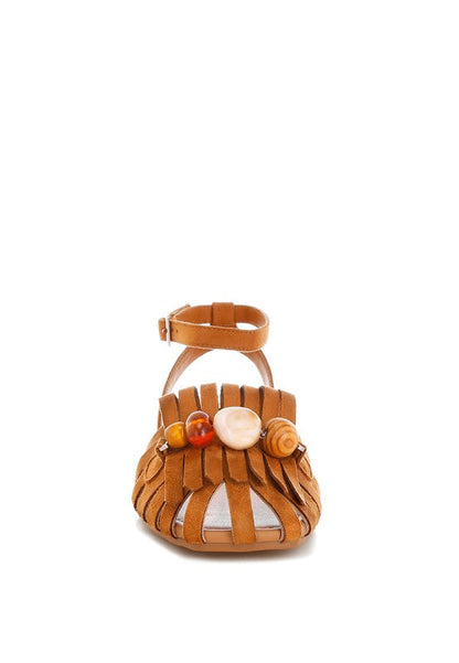 Corvina Bead Embellished Cut Work Flats