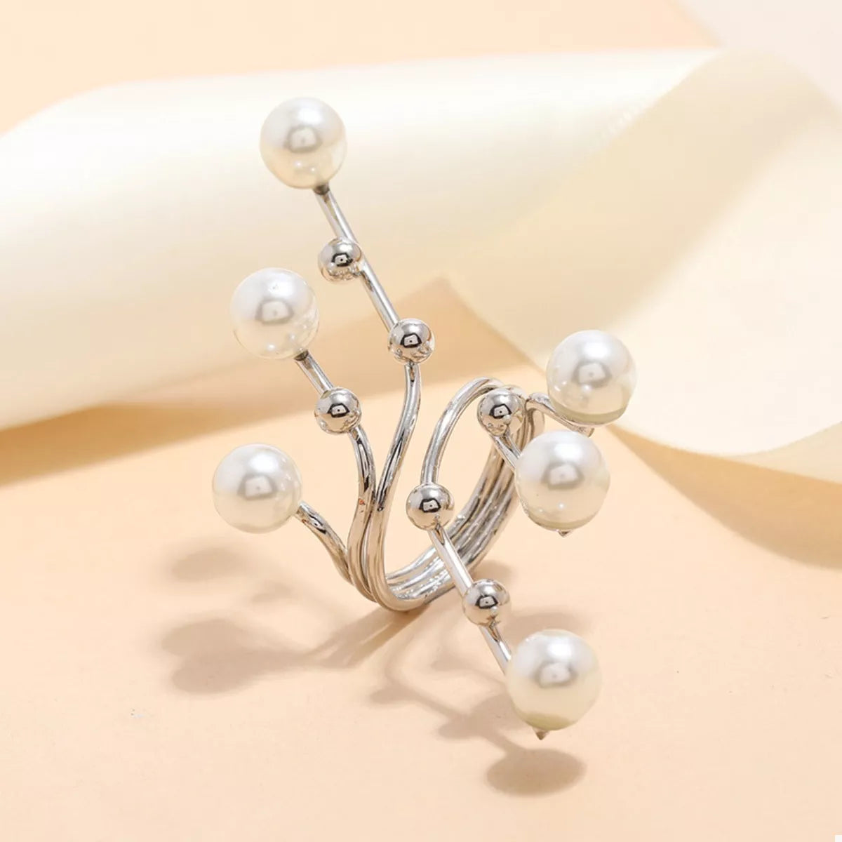 Alloy Pearl Bypass Ring