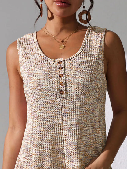 Full Size Button Front Romper with Pockets