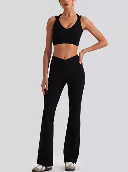 Seamless Criss-Cross Tank and Leggings Active Set