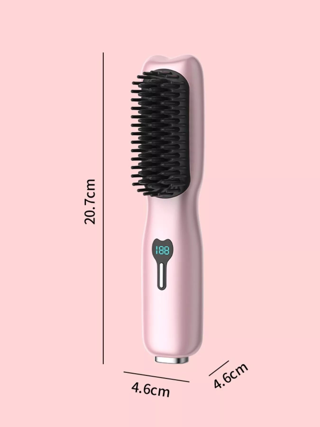 2-in-1 Mini Wireless Ionic Brush Hair Straightening Comb