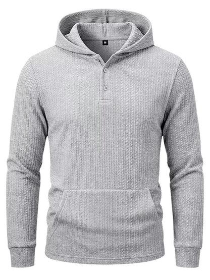 Men's Full Size Casual Kangaroo Pocket Knit Hoodie Plus Size