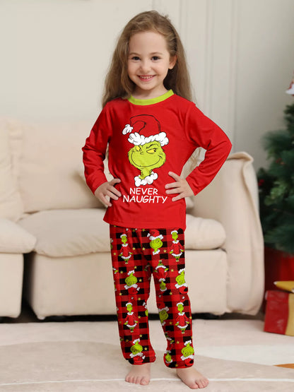 Grinch Themed Matching Family Christmas Pajama Set Plus Size