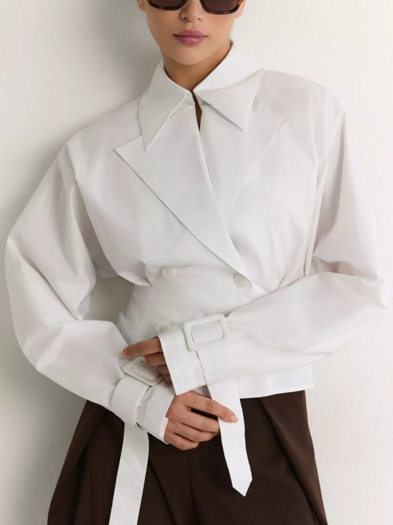 Cropped Double-Breasted Blazer