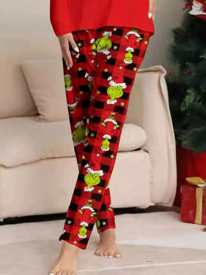 Grinch Themed Matching Family Christmas Pajama Set Plus Size