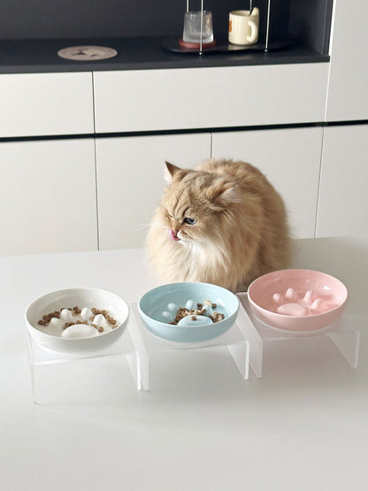 Elevated Slow Feeder Pet Bowls