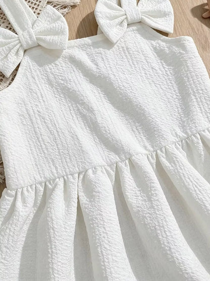Children's Bowknot Sleeveless Dress