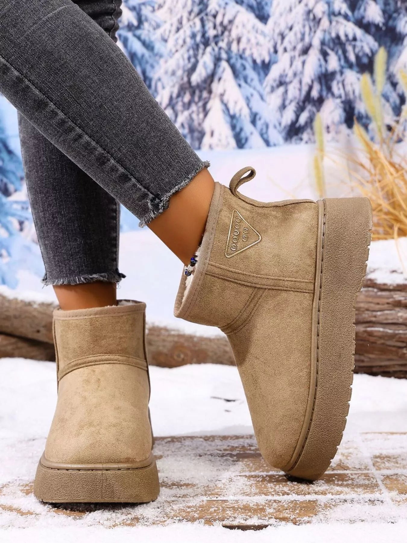 Platform Boots with Round Toe