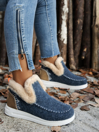 Furry Suede Flat Sneakers
