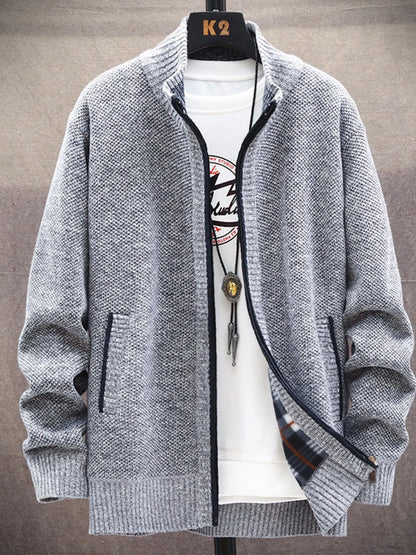 Men's Plus Size Zip Up Cardigan