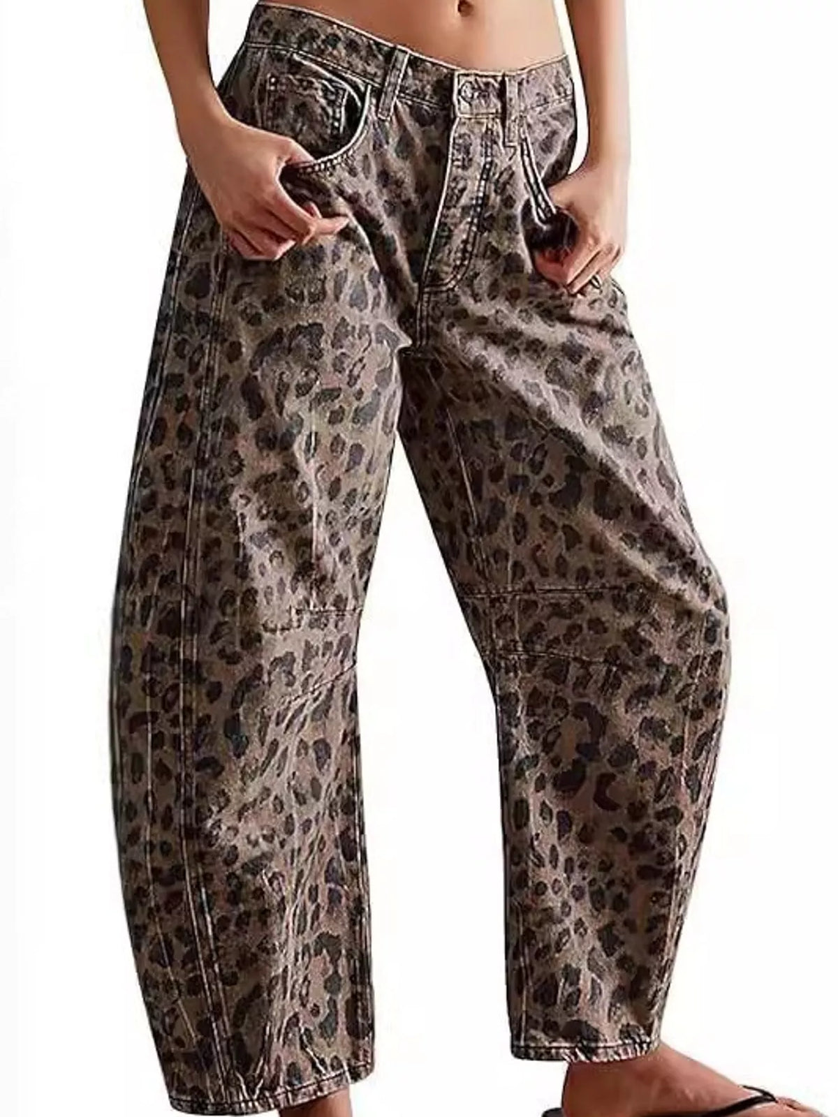 High-waist barrel-leg jeans, view 19